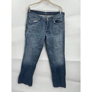 7 For All Mankind Jeans Mens 36 Relaxed Bootcut Button Fly Ankle Fray USA Made